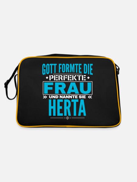 Herta Name Design - Retro Bag - black/gold - Back