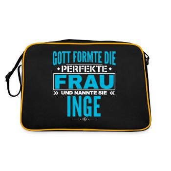 Inge Name Design - Retro Tasche - Schwarz/Gold - Hinten
