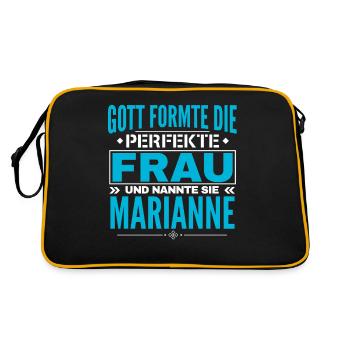 Marianne Name Design - Retro Tasche - Schwarz/Gold - Hinten