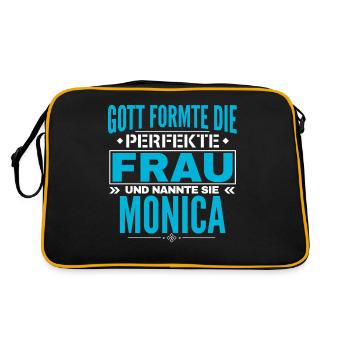 Monica Name Design - Retro Tasche - Schwarz/Gold - Hinten
