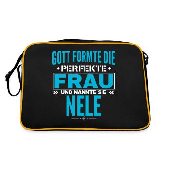 Nele Name Design - Retro Tasche - Schwarz/Gold - Hinten