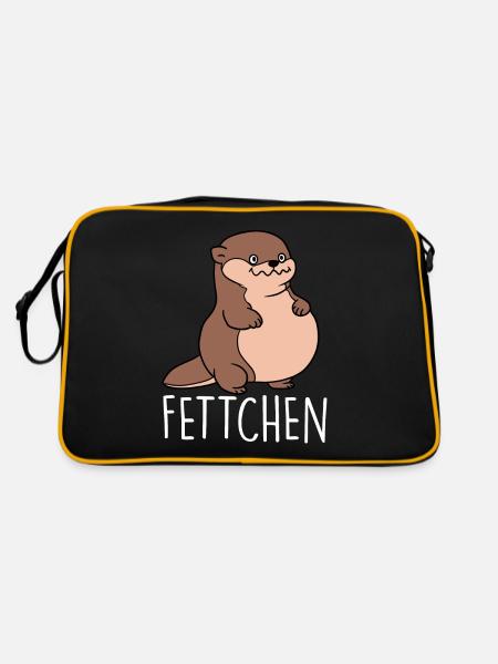 Fettchen - Retro Tasche - Schwarz/Gold - Hinten