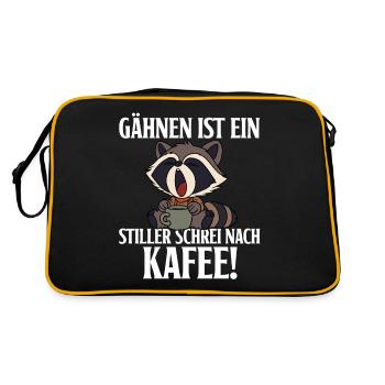 Le bâillement est un éboulis silencieux après le café - Sac Retro - noir/or - Dos