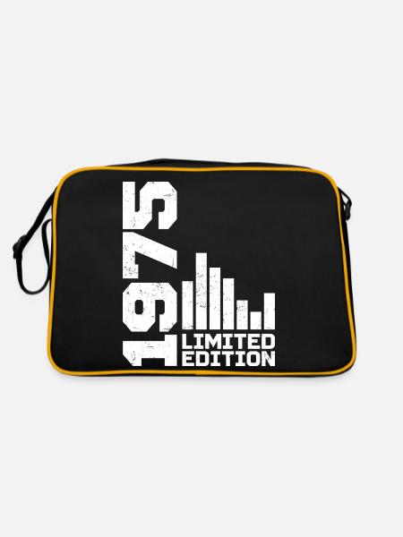 Vintage 1975 Geburtstagsgeschenk 1975 Baujahr 1975 - Retro Tasche - Schwarz/Gold - Hinten