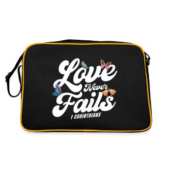 Christlich Religiös Bibelvers Geschenk - Retro Tasche - Schwarz/Gold - Hinten