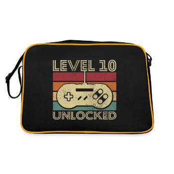 Level 10 unlocked Birthday Gift 10 years - Retro Bag - black/gold - Back