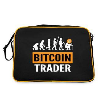 Bitcoin BTC Revolution - Crypto Gift Idea - Retro Tasche - Schwarz/Gold - Hinten