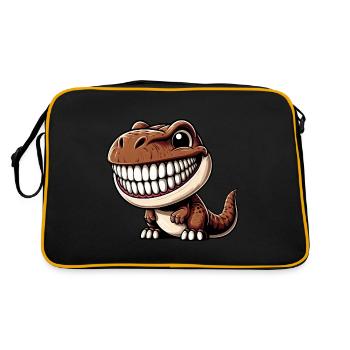 Drôle Dino T-Rex Laughing Personnage de dessin animé - Sac Retro - noir/or - Dos