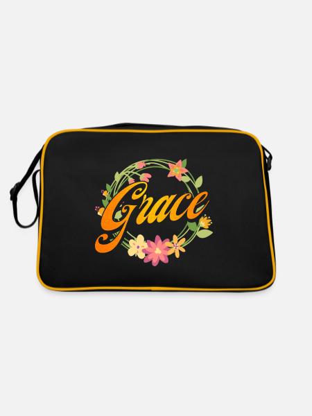 Inspirational Christian Religious Gift - Retro Bag - black/gold - Back