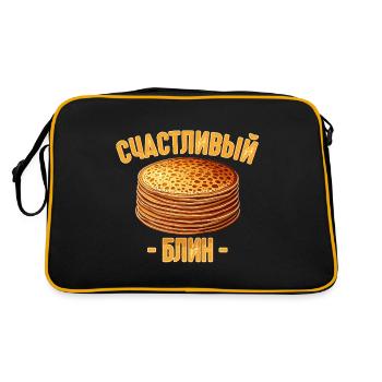 Blini Russian Pancakes Russia Crepes Russian - Retro Bag - black/gold - Back