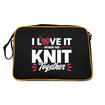 Stricken Liebhaber Garn stricken Stricken Geschenk - Retro Tasche - Schwarz/Gold - Hinten