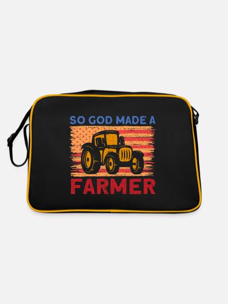 Agriculture Farmer Farm Gift - Retro Bag - black/gold - Back