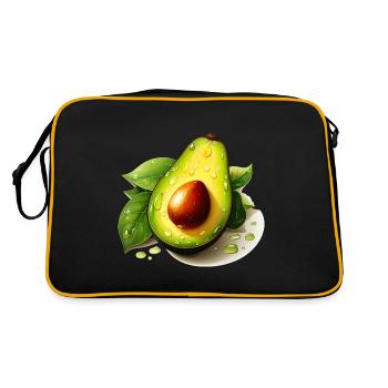 Avocado für einen Avocado Liebhaber und Sportler - Retro Tasche - Schwarz/Gold - Hinten