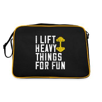 Ich Lift Schwere Dinge Zum Spaß Gym Palestra Lustig - Retro Tasche - Schwarz/Gold - Hinten