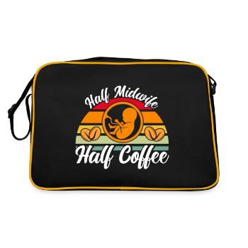 Midwife Obstetrician Doula Gift - Retro Bag - black/gold - Back