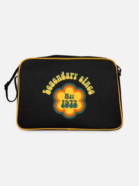 Legendary since May 1973 Geburtstag Retro - Retro Tasche - Schwarz/Gold - Hinten