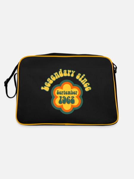 Legendary since September 1962 Geburtstag Retro - Retro Tasche - Schwarz/Gold - Hinten
