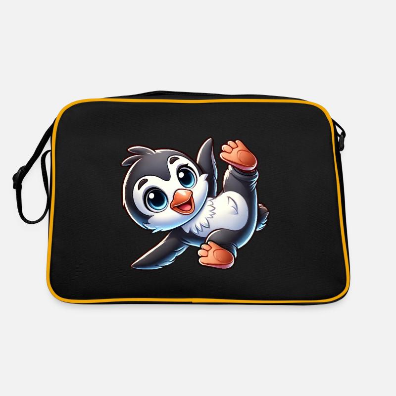 Mignon pingouin équilibre sur les mains Breakdance Sac Retro
