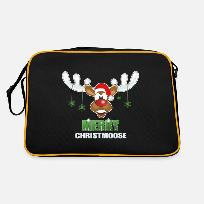 Eighth reindeer moose Merry Christmas mosses Retro Bag