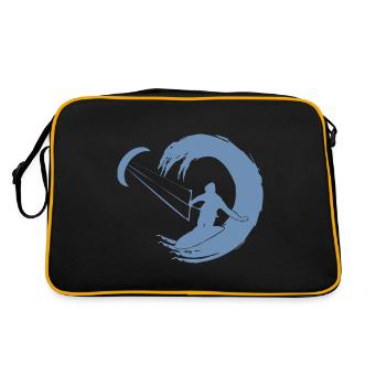 Kitesurfer Silhouette Aventure De Vagues Géantes - Sac Retro - noir/or - Dos