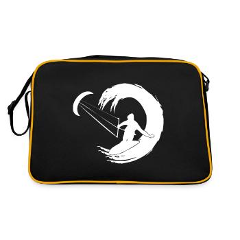 Kitesurfer Silhouette Aventure De Vagues Géantes - Sac Retro - noir/or - Dos
