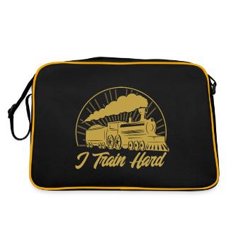 Modelleisenbahn Züge Lokführer Geschenk - Retro Tasche - Schwarz/Gold - Hinten