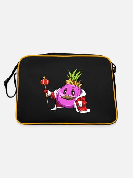 Zwiebel Krone Zepter King - Retro Tasche - Schwarz/Gold - Hinten