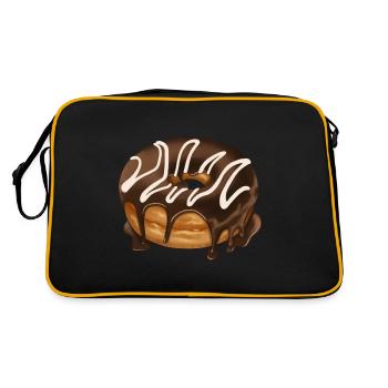 Donut with glaze pastry illustration - Retro Bag - black/gold - Back