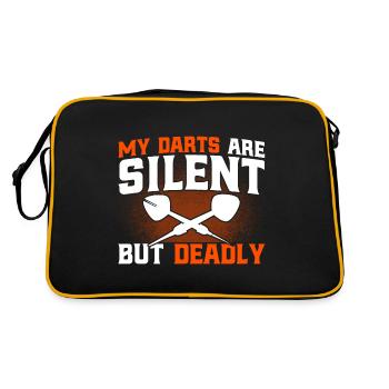 Darts Dartboard Dart Lancer Cadeau - Sac Retro - noir/or - Dos