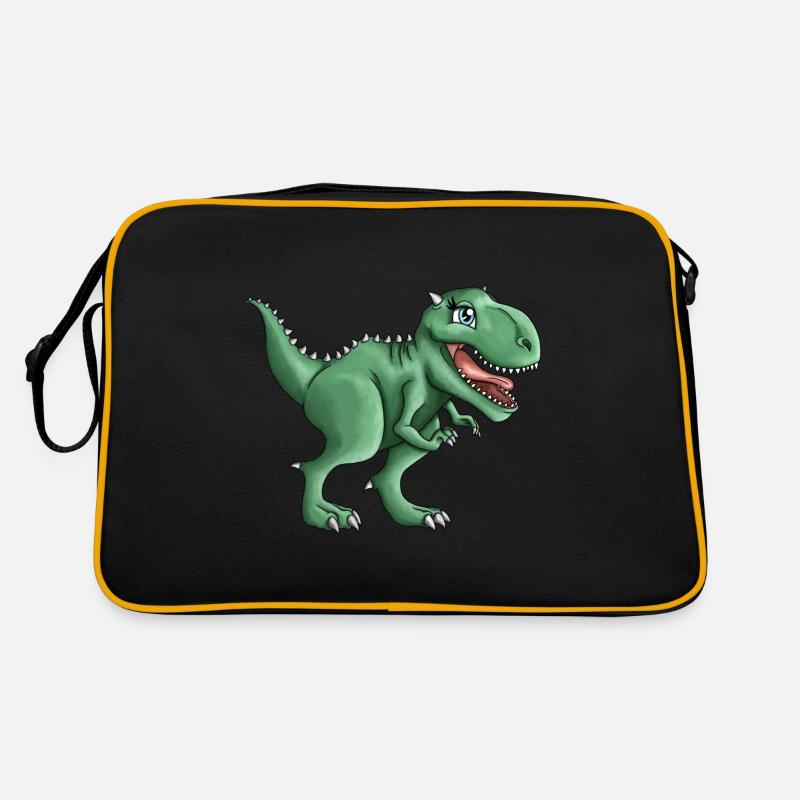T-rex Tyrannosaurus Rex Dino Illustration - Retro Bag - black/gold