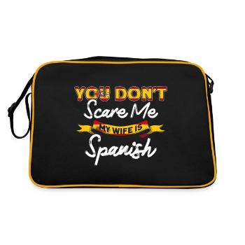 Spanische Flagge Spanische Wurzeln Geschenk - Retro Tasche - Schwarz/Gold - Hinten