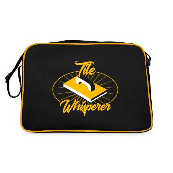 Tile Laying Panel Layers Tilers Gift - Retro Bag - black/gold - Back