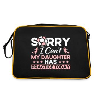 Fußball Fußball Mama Mutter Geschenk - Retro Tasche - Schwarz/Gold - Hinten