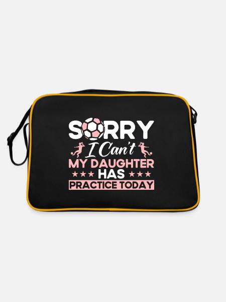 Fußball Fußball Mama Mutter Geschenk - Retro Tasche - Schwarz/Gold - Hinten