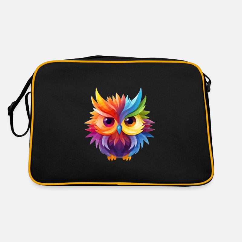 Conception de hibou coloré cool Sac Retro