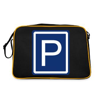 Parking Voiture Garage Parking Baie de stationnement Panneau de signalisation - Sac Retro - noir/or - Dos