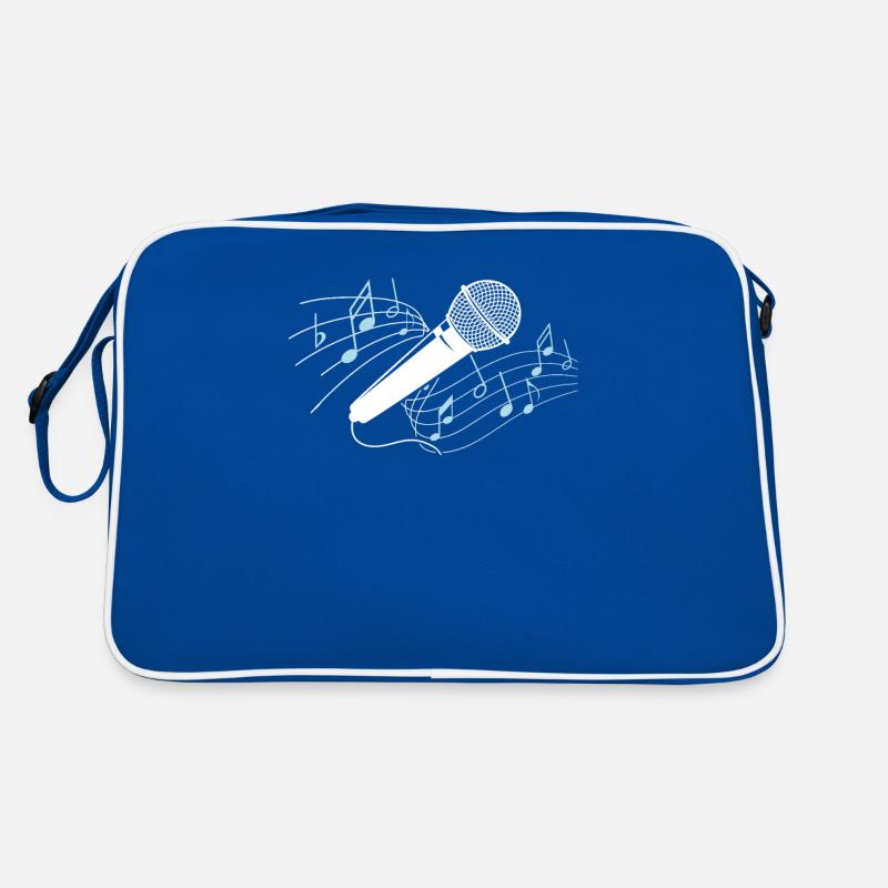 Microphone karaoké chantant chanteur chemise avec des notes Sac Retro