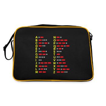 Morse Alphabet - Retro Tasche - Schwarz/Gold - Hinten