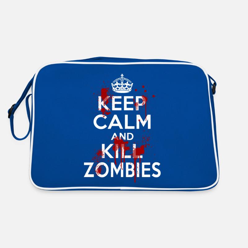 Keep Calm And Kill Zombies Carry On Blood Splatter Borsa retrò