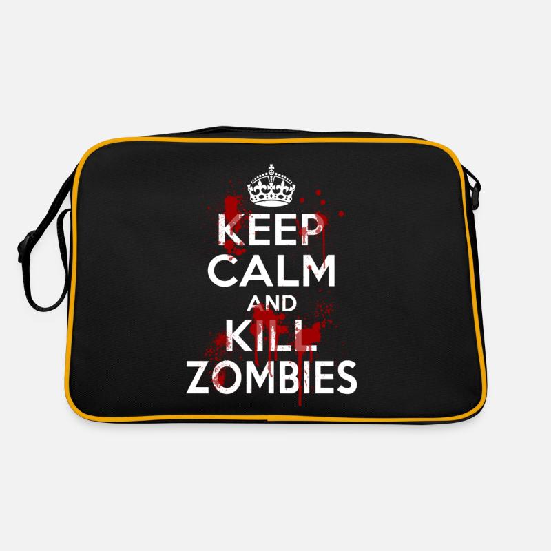 Restez calme et tuez les zombies qui continuent à éclabousser le sang Sac Retro