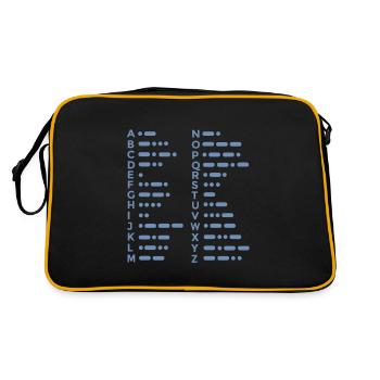 Morse Alphabet - Retro Tasche - Schwarz/Gold - Hinten