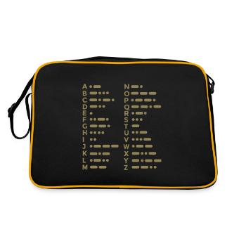 Morse Alphabet - Retro Tasche - Schwarz/Gold - Hinten