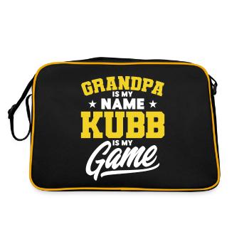 Kubb Opa Kubb ist mein Spiel Geschenk - Retro Tasche - Schwarz/Gold - Hinten