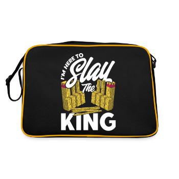 Kubb Ich bin hier, um den König zu töten Geschenk - Retro Tasche - Schwarz/Gold - Hinten