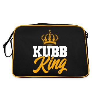 Kubb Kubb König Geschenk - Retro Tasche - Schwarz/Gold - Hinten