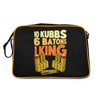 Kubb 10 Kubbs 6 Stöcke 1 König Geschenk - Retro Tasche - Schwarz/Gold - Hinten