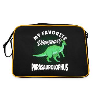 Parasaurolophus Dinosaur Lover Gift - Retro Bag - black/gold - Back