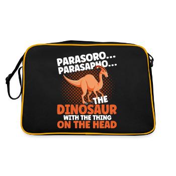 Parasaurolophus Dinosaur Lover Gift - Retro Bag - black/gold - Back