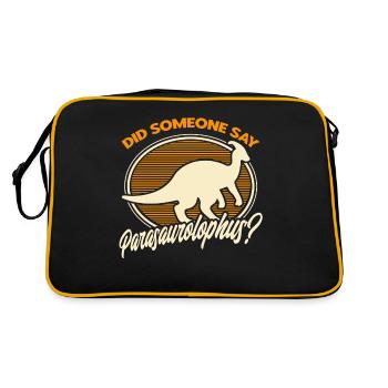 Parasaurolophus Dinosaur Lover Gift - Retro Bag - black/gold - Back