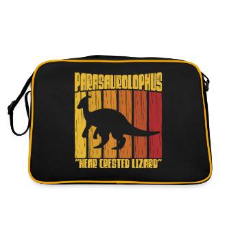Parasaurolophus Dinosaur Lover Gift - Retro Bag - black/gold - Back